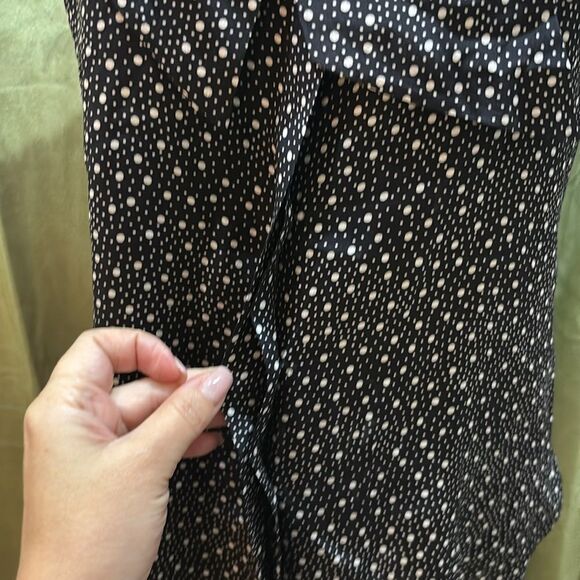 Miss Wu Black and White Polka Dot Sleeveless bow Top, US2 - Picture 5 of 9